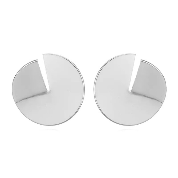 ⚜️[𝟯/$𝟭𝟴]⚜️Big Silver Round Cut Earrings NEW - Picture 5 of 14